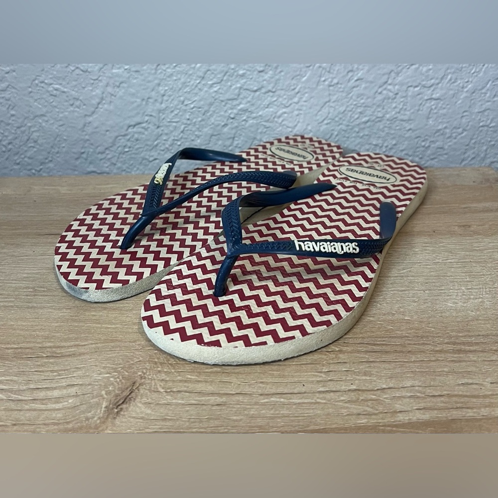 Havaianas Red White And Blue USA Flip Flops Women's 9/10